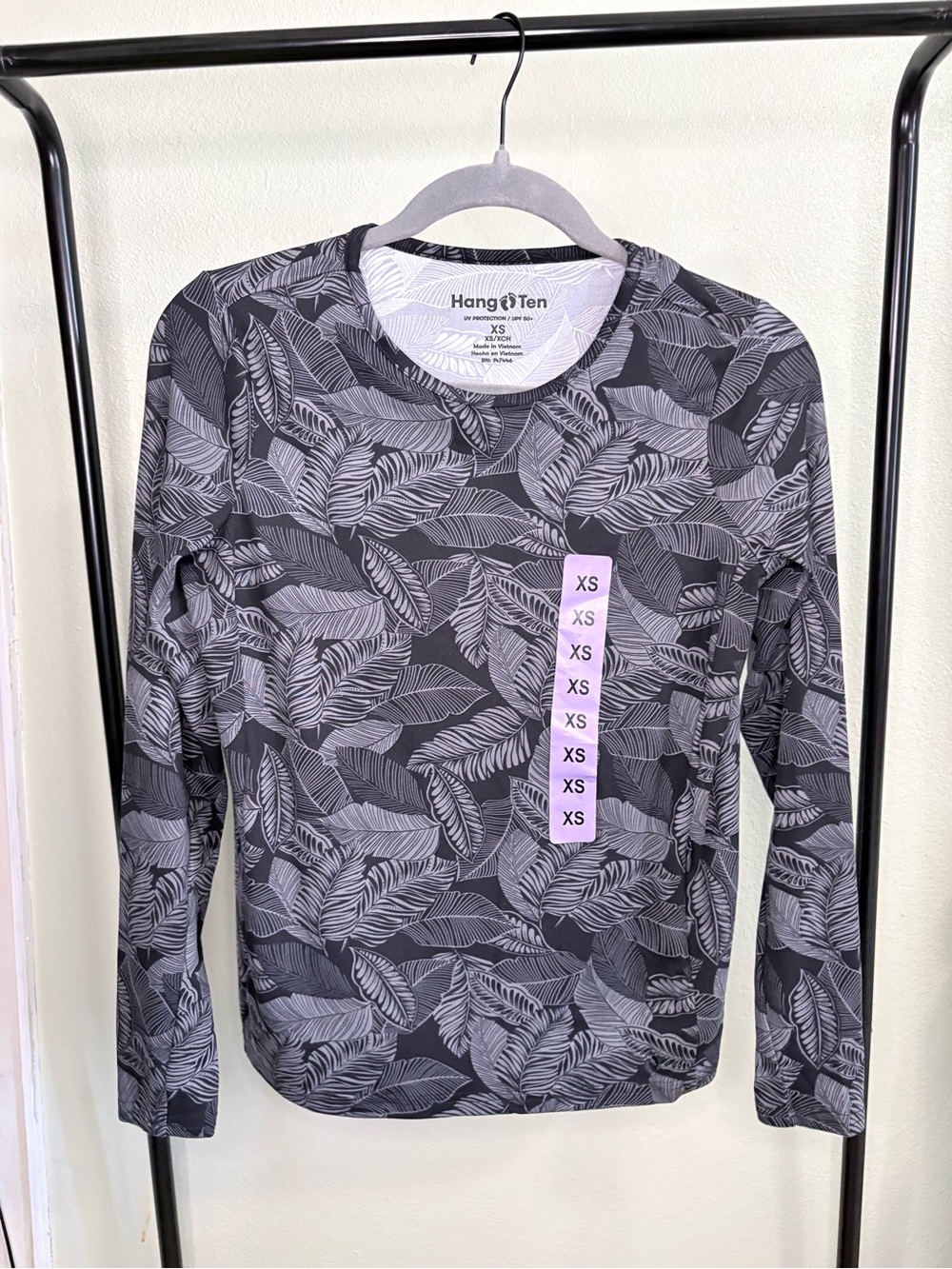 NWT Hang Ten UPF 50+ Sun Protection Long Sleeve Rashguard Top Size XS